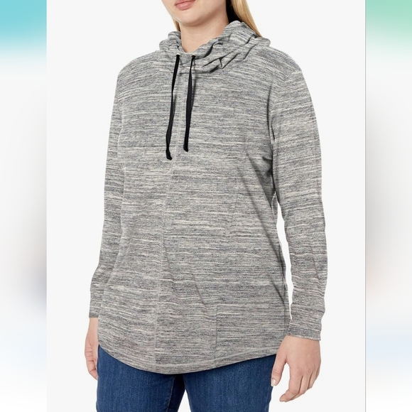 ⭐️40% Off⭐️ Just My Size French Terry Cowl Neck Plus Size Tunic Ebony Space Dye - Picture 1 of 10